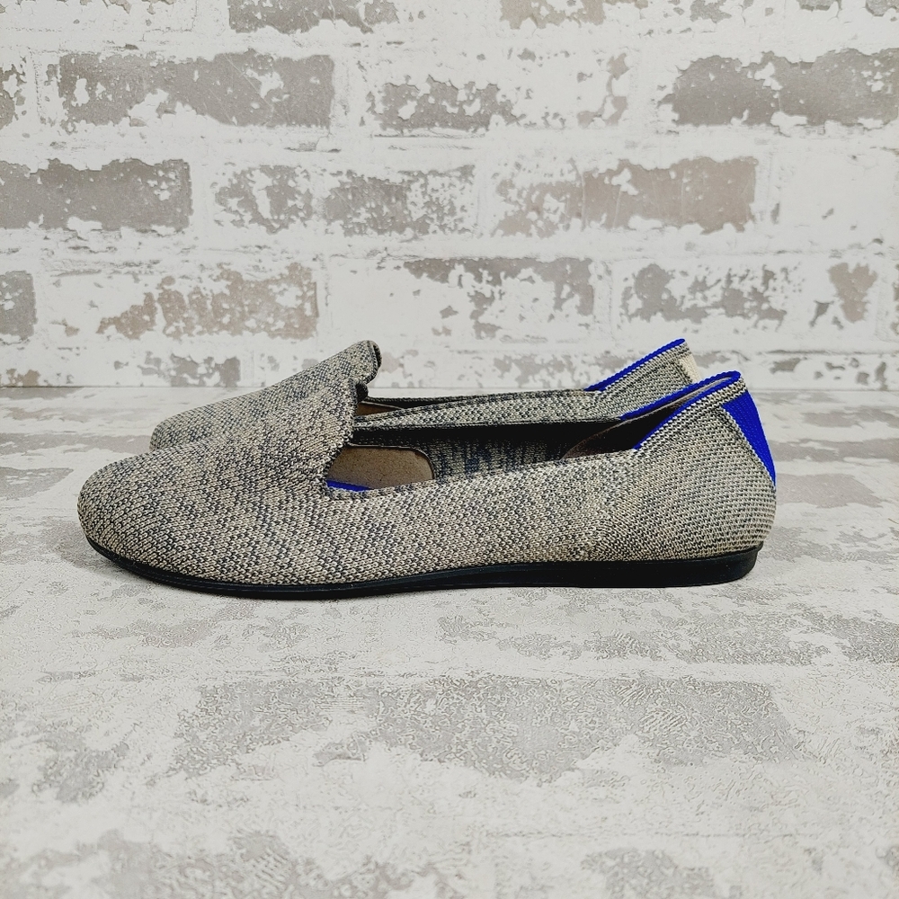 New Rothy's The Loafer Grey Knit Round Toe Slip On Loafers X195